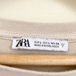 ZARA  Beige Cream Crewneck Long Sleeves Bodysuit Large Photo 1