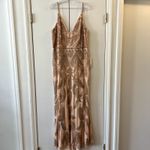 Mac Duggal  6015 V neck Sequin Embellished Gown Apricot Pink size 14 Photo 2