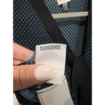 Anne Klein  Blouse Blue Black Pattern Size Medium Work Photo 5