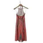 Alice + Olivia Lucie Striped Cropped Wide Leg Halter Jumpsuit - Red Multi - 2 Photo 3
