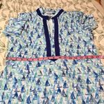 CABANA LIFE Upf 50 Nautical Sailboat Twill Tape Mini Dress Caftan Blue M NWT Size M Photo 7