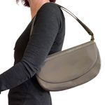 NWT Vintage Rodo Gray Leather Accordion Shoulder Bag Photo 1