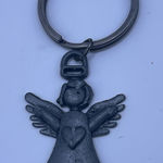 Vintage Angel with Heart Guardian Angel Metal Key Ring‎ Key Chain Keyring Photo 0