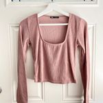 ZARA pink square neck crop top Photo 0