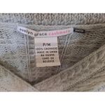 Evelyn Grace Light Blue/Green Cashmere V Neck Cable Knit Sweater Size Petite M Blue Size undefined Photo 3