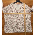 Croft & Barrow  Classic Crewneck Long Sleeve T-Shirt Size 3X Cream Garden  New Photo 8