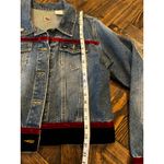 Cruel Girl Western Cowgirl Blue Jean Jacket Women Large Velvet Retro Y2K Grunge Stains Photo 4