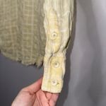 Free People  Butter Yellow Textured Plaid Women's‎ XS Button-Down Shirt Photo 7