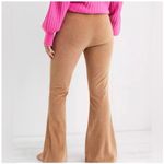 Aerie  Women’s Dark Tan Groove on Velour Ribbed Flare Pant Sz L Photo 2