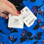 ZARA blue floral ruched long sleeve mini dress NEW XS Photo 9