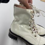 Schutz Boots Womens Size 8B White Andorra Patent Leather Studded Combat Photo 3