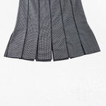 Vintage 1980s Drama Black White Houndstooth Check Wool Pleated Skirt Size 4 Photo 3