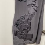 Yoana Baraschi  Gray Silk Draped Ruffled Frilly Sleeveless Dress Womens Size 8 Photo 3