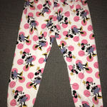 Disney  Women's white/Pink Minnie Mouse Fleece Joggers SweatPants Sz XL Photo 0