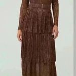 $438 Sabina Musayev x Revolve Carry Dress Brown Mocha Copper Tiered Dress XS Photo 3