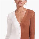 Staud Shoko Sweater Dress in Tan White L Size L Photo 3