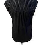 Banana Republic Black Linen Blend Sleeveless V-Neck Lace Detail Tank Top Size XS Photo 4