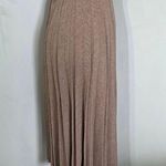Vintage Taupe Tweed Midi Pleated Skirt with Tie Belt Tan Size undefined Photo 4