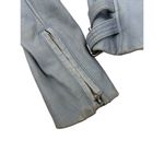 IRO  - Ashville Leather Bomber Moto Jacket in Baby Blue Photo 2