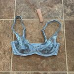 SKIMS Ultra Fine Lace Scoop Bra Denim Size 32C Photo 0