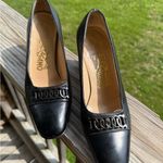 Salvatore Ferragamo  Black Heels with Braided Detail Photo 12