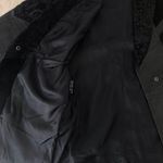 VINTAGE 90s Leather‎ Duster Blazer Jacket Midi Longline 80s Suede Black Small Black Photo 5