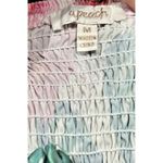 Apeach Tropical Peasant Puff Sleeve Stretchy Crop Top Summer Boho Medium Pink Photo 1