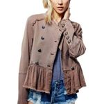 Free People Flared Hem Double Breasted Army Military Jacket Photo 1