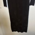 Z Supply NWT Liza Sweater Dress Black Floral Sheer Sleeves Sz XL Midi Crewneck Photo 9