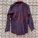 Vintage Gold Star plaid pearl snap western shirt blue orange Size L Photo 3