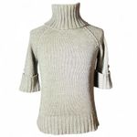 Charlotte Russe  Gray Knit Turtleneck Sweater 3/4 Sleeve Button Cuff Size M Photo 0