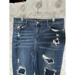 Judy Blue  Distressed Jeans Womens Dark Wash Skinny Fit Patch Stretch size 15/32 Photo 4