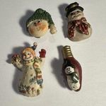 Snowman Christmas Holiday Brooch Pins Lot Of 4 Cute Snowmen Photo 0
