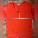 Free People We The Free Back At It Henley Oversized Orange Long Sleeve Top XS NWOT Photo 10
