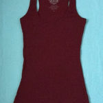 Ellemenno  tank top burgundy ribbed racer back made in Bangladesh size L Photo 0