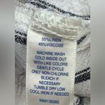 Per Se  L Linen Blend Black and Beige on White Striped Beachcomber Wide Leg Pants Photo 6