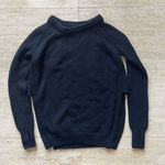 Lululemon  Sweater Sz 4 Merino Wool Chunky Cable Knit‎ Pullover Side Slits Black Photo 0