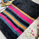 Almost Famous  colorful striped Black fuzzy knee length Skirt Photo 9