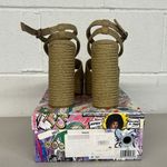 Jeffrey Campbell New w/box  sz9 woven tan heel sandals yawl straw open toe lace Photo 2