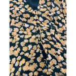 VEDA Dress Womens Medium Montana Orange Black Floral Printed Button Front Midi Photo 11