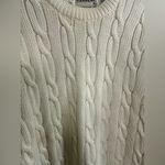 Cotton Traders VTG  Women’s Cotton Oversized Cream Cable Knit Crew Sweater Sz L Photo 1