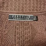 Peruvian Connection Cable Knit Sweater | Womens Small | Brown 100% Pima Cotton Photo 3