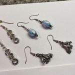 Lot Of 3 Silver Tone Pierced Earrings Dangle Mix 1 Pair Are Roller Skates Photo 5