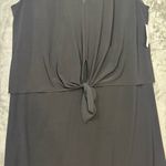 Roz & Ali Black Sleeveless Keyhole Knee Length Shift Dress Top Tied Overlay, L Photo 2