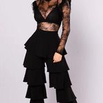 Alpha & Omega  Black Mesh Jumpsuit Size Large Photo 0