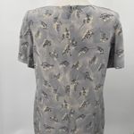 Vintage 90s Liz Claiborne Silk Mini Shift Dress Floral Print Light Gray 14 Large Photo 5