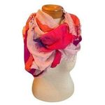 Merona Infinity Scarf One Size Polyester Orange Pink Purple Abstract Pattern NWT Photo 0