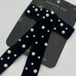 Kristin Ess "The Pearl" Black Velvet Bow Slide Photo 0