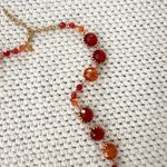 Joan Rivers  Red Shades Faceted Round Gold Accent Lucite Necklace 38” Statement Photo 7