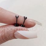 Tiny Black Rainbow CZ Flat Back Earrings Photo 3